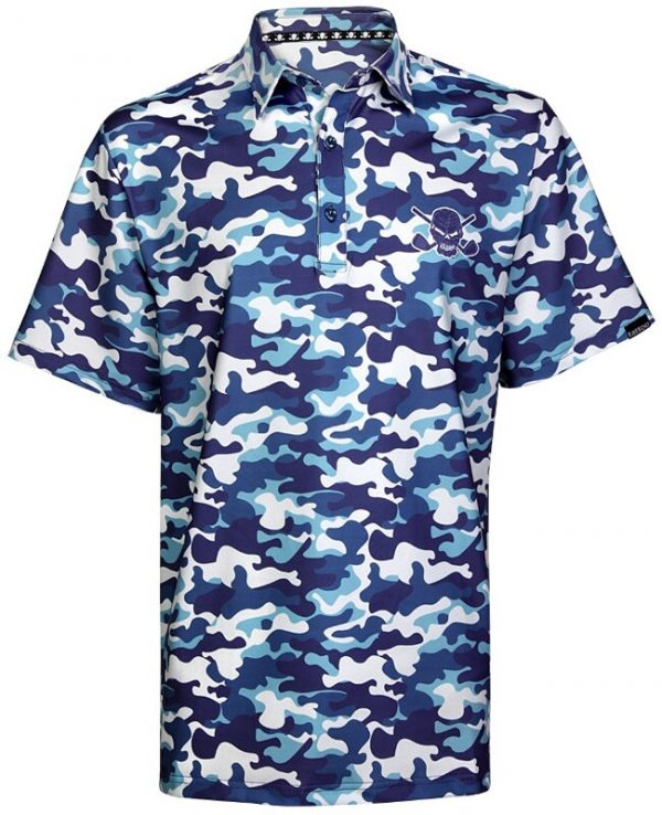 Camo Cool-Stretch Golf Shirt (Blue) PRE ORDER | Tattoo Golf