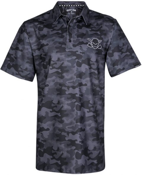 Camo Cool-Stretch Golf Shirt (Black) | Tattoo Golf